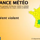 VENTS VIOLENTS : 23 départements en vigilance ce samedi (Tempête Jorge)