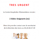 URGENT : Le Centre Hospitalier d’Armentières recrute