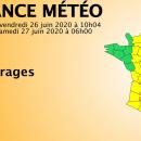 VIGILANCE ORANGE : Désormais 20 départements en vigilance aux orages