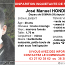 Avis de recherche : José Manuel HONDERMARCK, 28 ans, 1m70 disparu à Somain