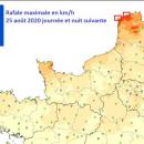 Des rafales de vent remarquables dans la région, pour un mois d'août