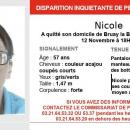 Bruay la Buissière  On recherche  Nicole -Elle a quitté son domicile le 12 novembre