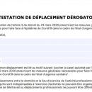 Voici la nouvelle attestation de déplacement disponible ici ce samedi