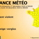 Météo France place 7 départements en vigilance orange pour vent violent et neige