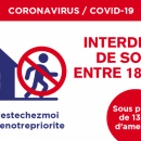 COUVRE-FEU pour de nouveaux départements des ce lundi 18h00