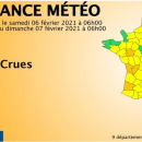 Météo-France place ce matin neuf départements en vigilance orange crues