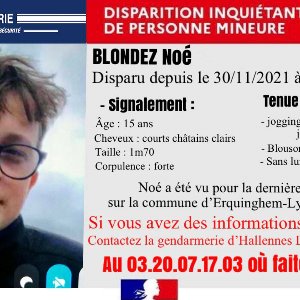 Disparition inquiétante d'un mineur