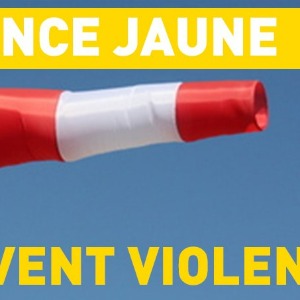 Une alerte jaune émise par MétéoFrance signalant des vents violents ce dimanche 06 février