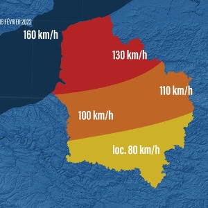 EUNICE : Les Hauts de  France touchés des 11h00 ce vendredi