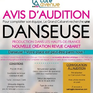 Le Grand-Cabaret Hauts de France recherche une danseuse