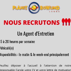 PLANET BOWLING à Lomme recrute