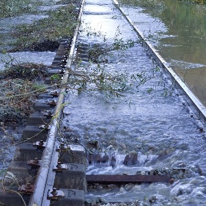 Des dégâts sur les rails dans la région, à cause des inondations