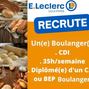 Le  magasin E. LECLERC Lille Fives recrute un boulanger