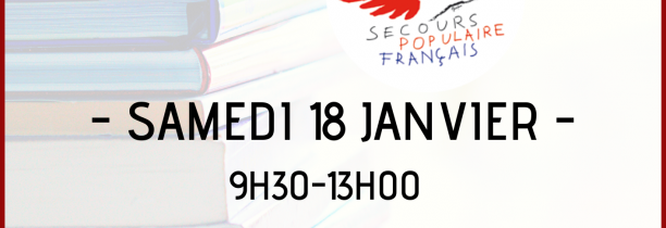 Première bourse aux livres organisée par le Secours populaire du Nord -Samedi 18 janvier