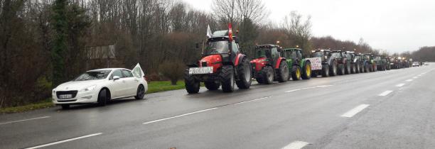 Manifestation des agriculteurs dans le secteur d'Arras