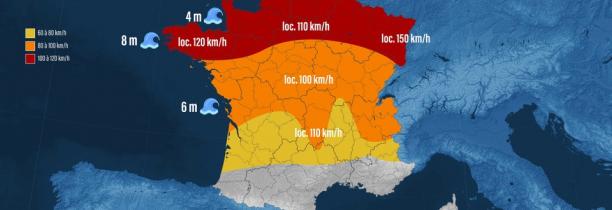 TEMPETE CIARA : 130 km/H dans les hauts de France  Dimanche