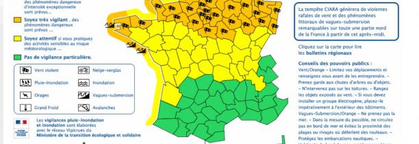Tempête Ciara : 35 départements en vigilance orange "vents violents" par Météo-France