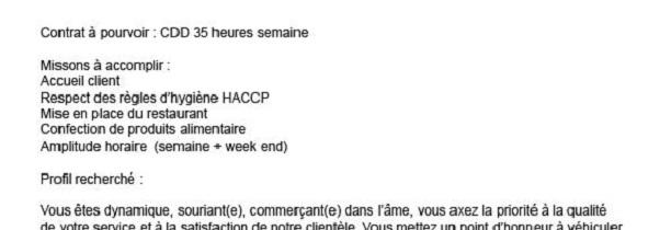 Friterie l'Héritage recherche à Armentières un contrat étudiant