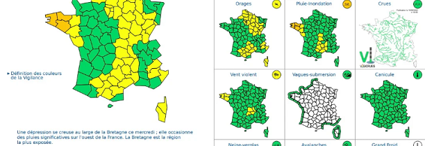 Météo : Risques de pluie-inondation sur trois départements depuis 6h00