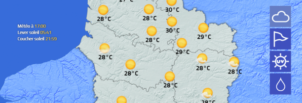 METEO : Mercredi 30 et 35°C au nord -Canicule ?