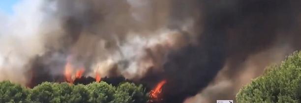 MARTIGUES  L'incendie est toujours en cours video sur A55 en ce moment