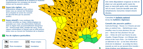 Passage de la vigilance rouge à la vigilance orange pour canicule, maintien de la vigilance orange aux orages dans les Hauts-de-France