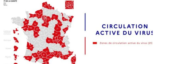 Treize nouveaux départements français ont été classés en «zone rouge», zone de circulation active du virus