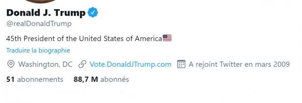 Donald Trump viré de Twitter à vie