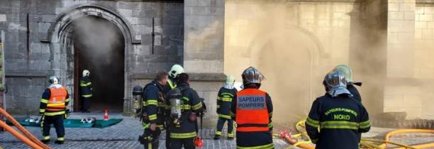 Avesnes-sur-Helpe  : Un homme en garde à vue après l'incendie à la collégiale