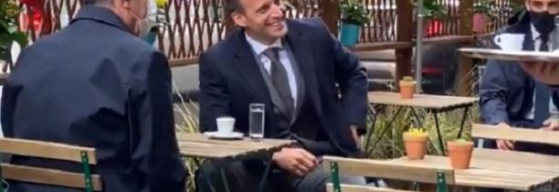 Emmanuel Macron et Jean Castex en terrasse ce matin