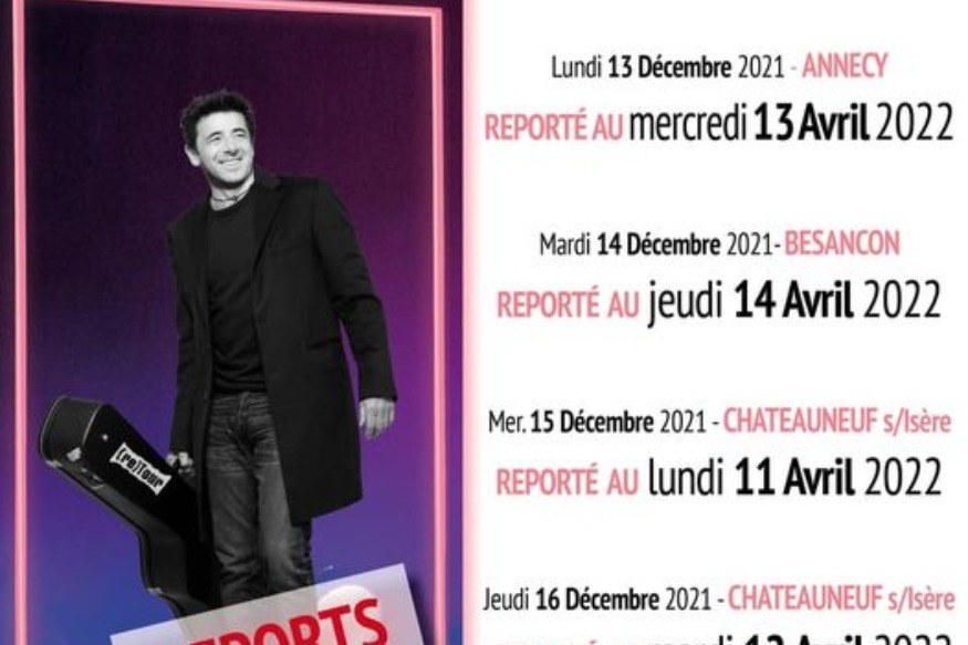 Apres le nord - Patrick Bruel reporte des dates pour causes sanitaires