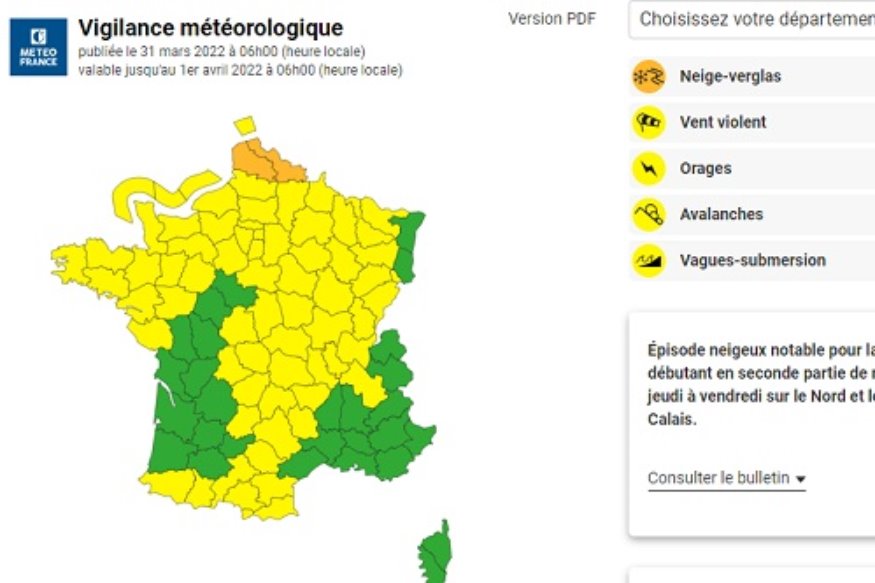 Vigilance orange sur le Nord et le Pas de Calais