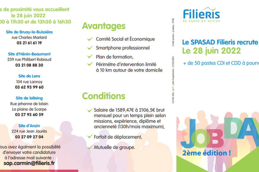 Le SPASAD organise la 2ème édition du JOB DAY le mardi 28 juin 2022