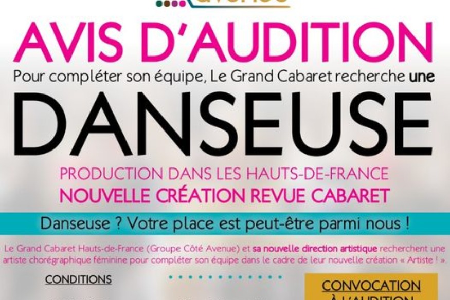 Le Grand-Cabaret Hauts de France recherche une danseuse