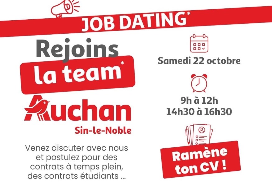 AUCHAN : un job dating ce samedi 22 octobre