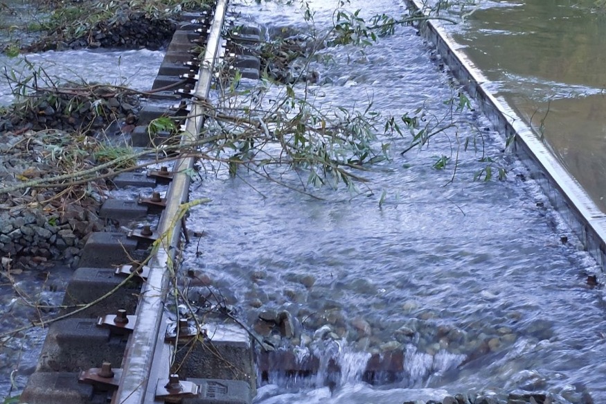 Des dégâts sur les rails dans la région, à cause des inondations